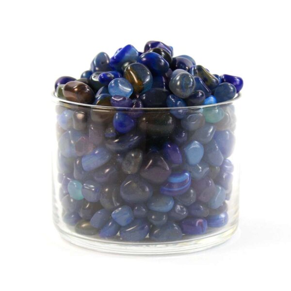 Achat Blau Mini Trommelsteine exklusiv Brasilien 4-12mm 100g