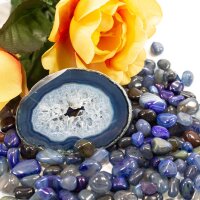 Achat Blau Mini Trommelsteine exklusiv Brasilien 4-12mm 100g