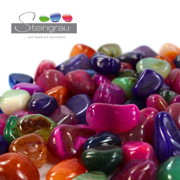 Achat Farbmix Trommelsteine exklusiv Brasilien 10-30mm 100g