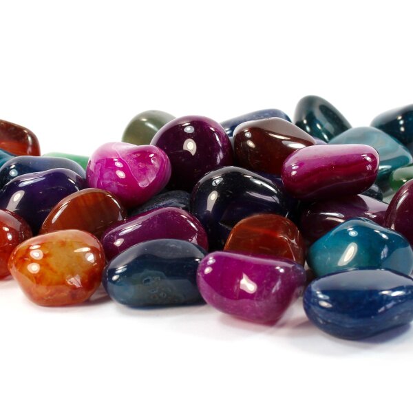 Achat Farbmix Trommelsteine exklusiv Brasilien 25-50mm 100g