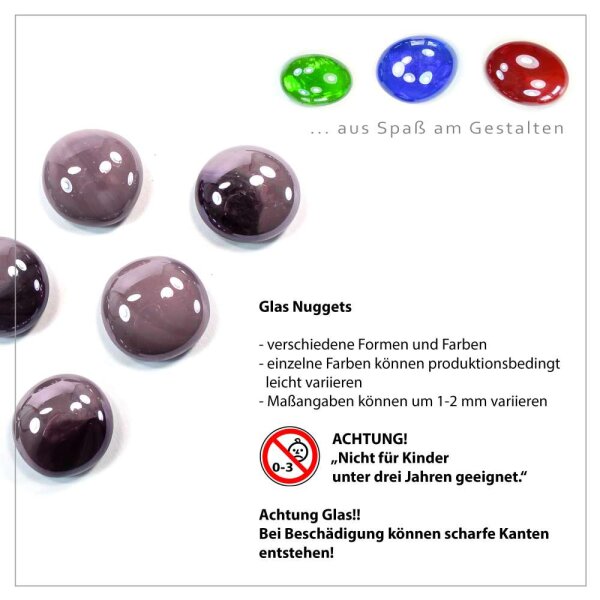 Glasnuggets Opak Purple 1kg (17-20mm)