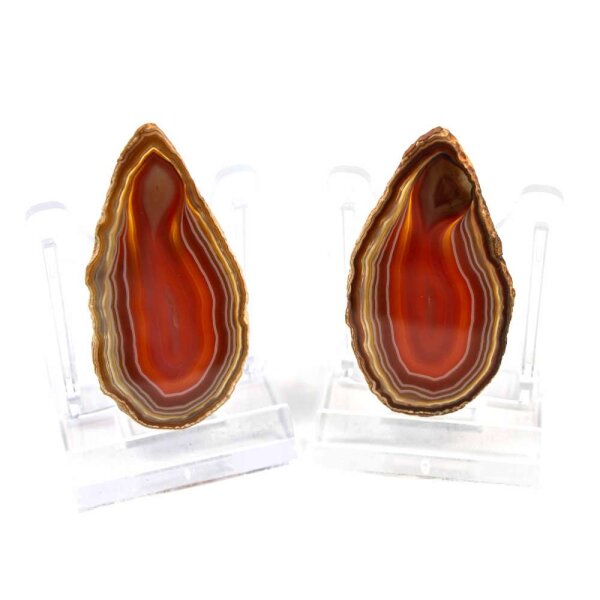 Achatscheiben Pärchen Natur je ca. 10g - 5,4cm