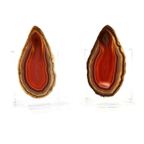 Achatscheiben Pärchen Natur je ca. 10g - 5,4cm