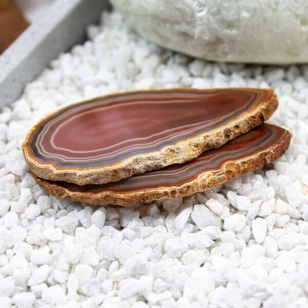 Achatscheiben Pärchen Natur je ca. 10g - 5,4cm