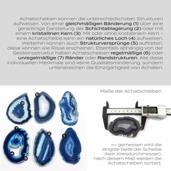 1 Achatscheibe 6-8 cm blau