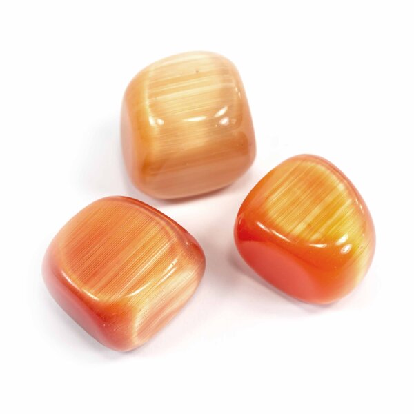 Katzenauge Apricot-Orange synth. Trommelstein 20-30mm 1 Stein
