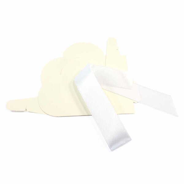 Herz Geschenkbox Beige mit Schleifenband
