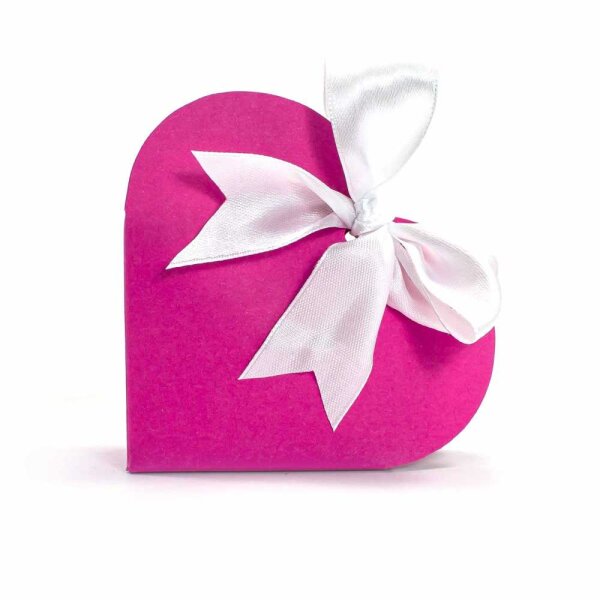 Herz Geschenkbox Pink mit Schleifenband