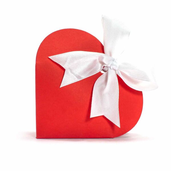 Herz Geschenkbox Rot mit Schleifenband