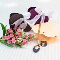 Herz Geschenkbox Schwarz mit Schleifenband