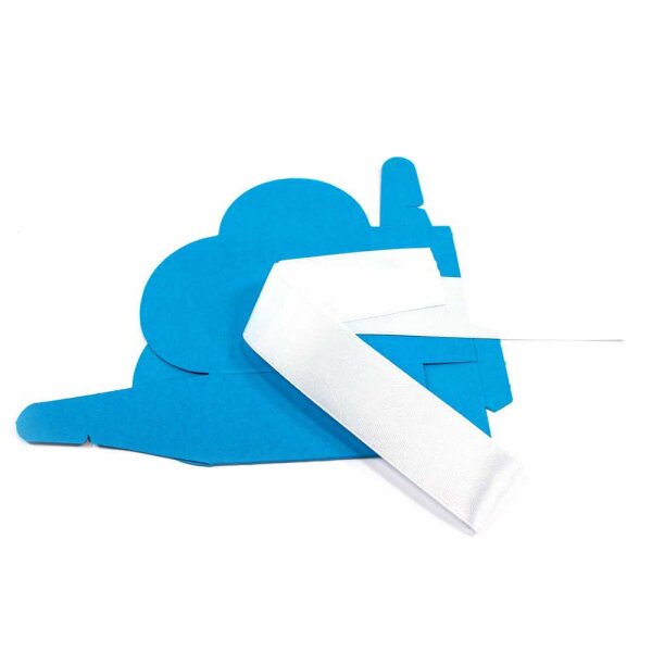 Herz Geschenkbox Blau mit Schleifenband