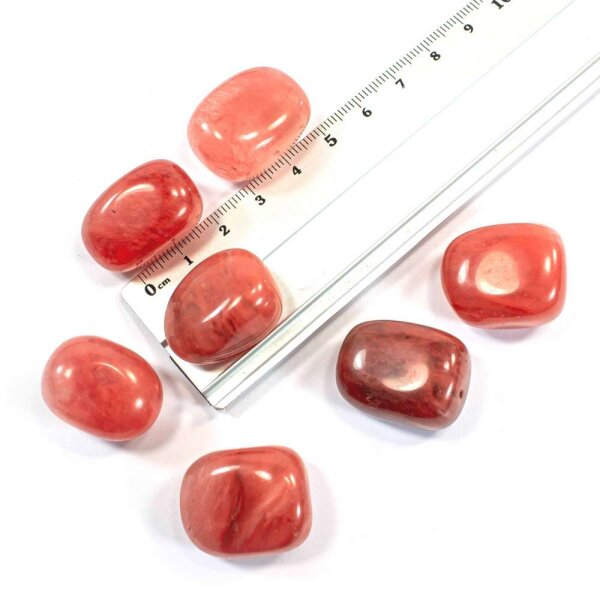 Obsidian Rot synth. tropfenförmig Trommelstein 20-30mm 1 Stein