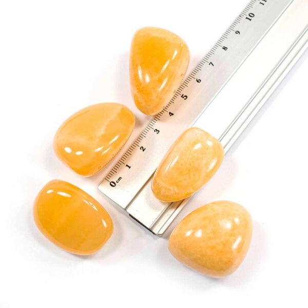 Calcit Orange Mexiko exklusiv Trommelstein 25-50mm 1 Stein