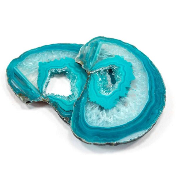 Achatscheiben Pärchen Türkis ca. 6,9cm - 29g / ca. 6,9cm - 23g