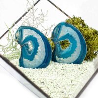 Achatscheiben Pärchen Türkis ca. 6,9cm - 29g /...