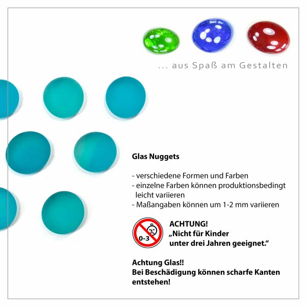 Glasnuggets Frost Petrol Türkis 1kg (17-20mm)