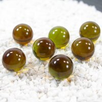 Glasmurmeln Crystal Olive Camouflage 100g (16mm) II.Wahl